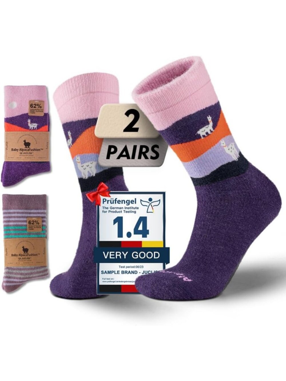 Cozy Heavyweight Alpaca Wool Crew Socks for Winter Hiking & Cold Weather Wear
